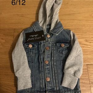 Little Bipsy Denim Jacket with Gray Sleeves